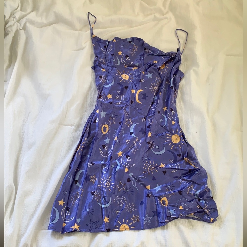 Zara sun and moon satin mini dress